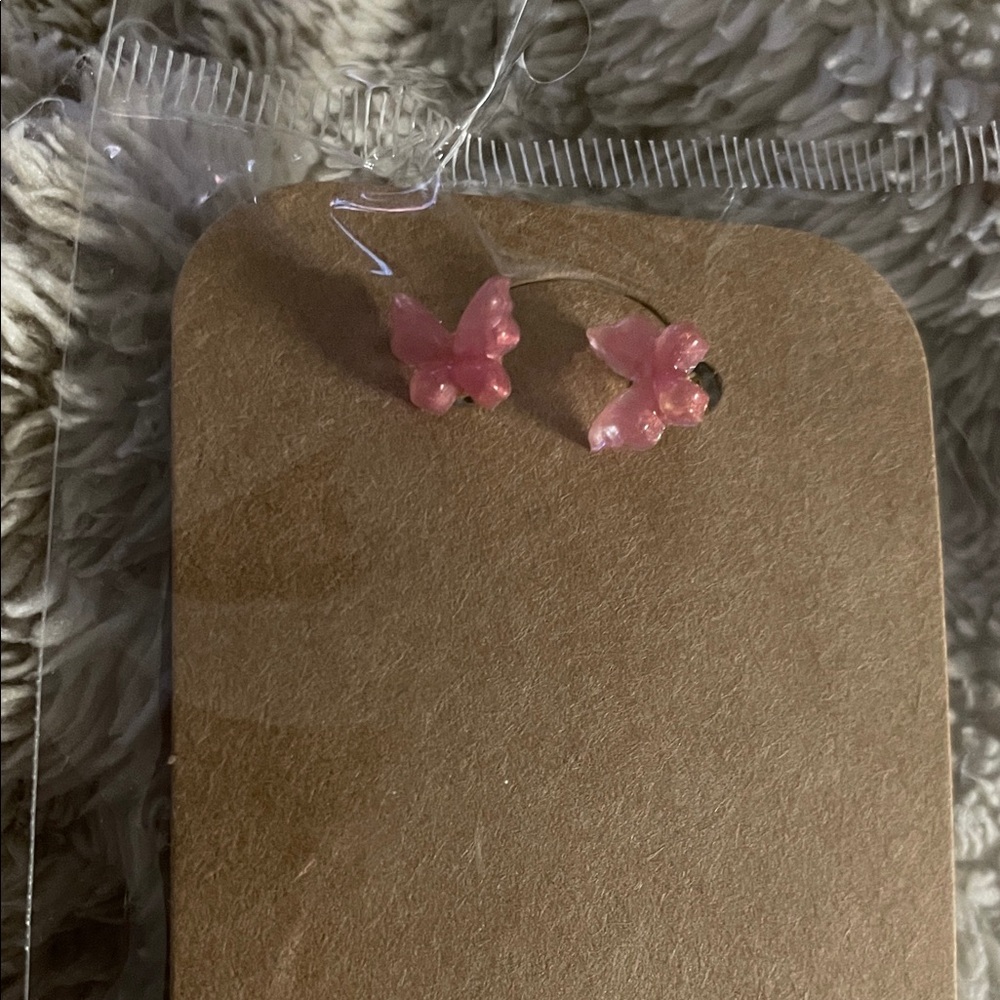 Pink Butterfly Earrings